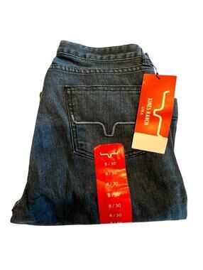 Kimes Ranch Jeans Lola New W Tags SZ 8X30 Womens Blue Flare Trouser Cuff 2598.52
